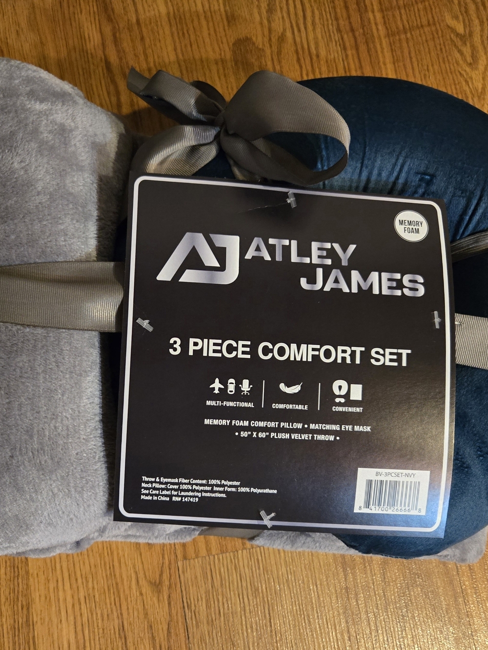 Attley James Gray & Teal 3-Piece Comfort Set